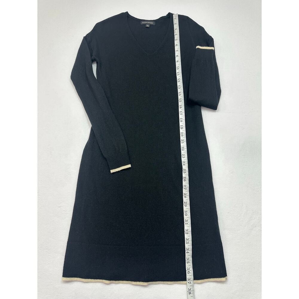 Banana Republic Black Merino Cashmere VNeck Long Sleeve Sweater Dress Size Small - Picture 7 of 10